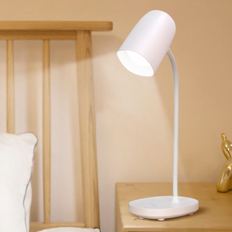 Lámpara de estudio de tono de cúpula alargada Macaron Plástica para niños Ligera de mesa LED