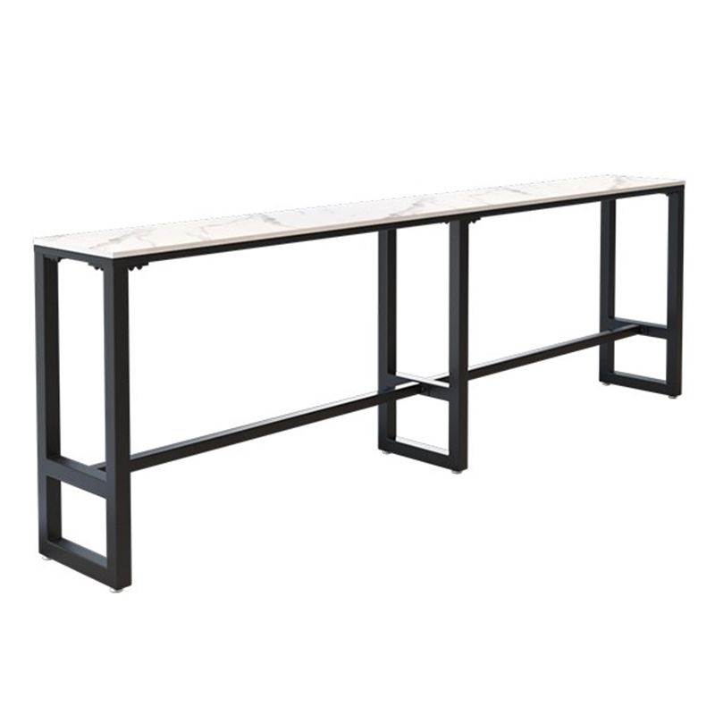Glam Rectangle Bar Table Set 1/4/7 Pcs Iron Frame Bar Table and Upholstered Stools