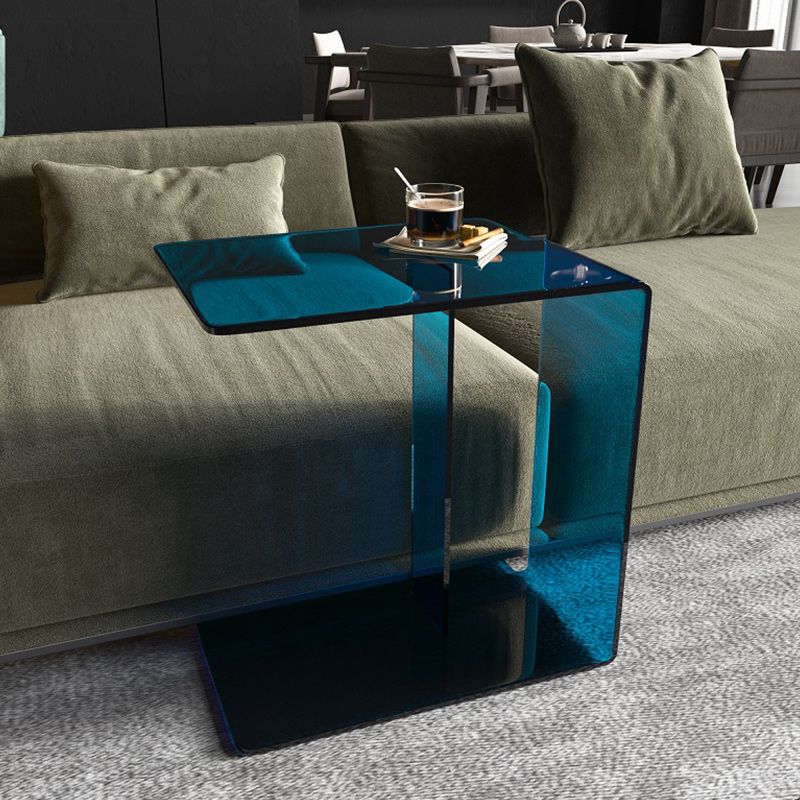 21"H Glam Corner Table Acrylic Square Accent Side Table for Living Room