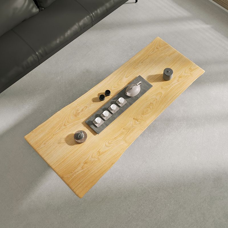 Contemporary 1 Single Coffee Cocktail Table in Pine Wood with 2 Legs