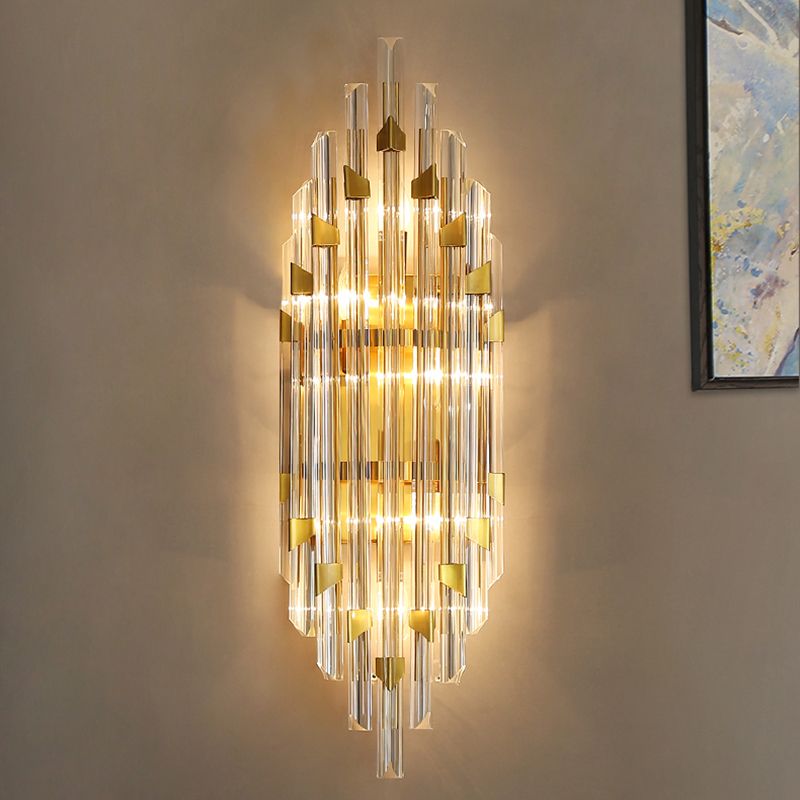 Multi Lights Cylinder Wall Sconces Modern Style Crystal Wall Mounted Lamps