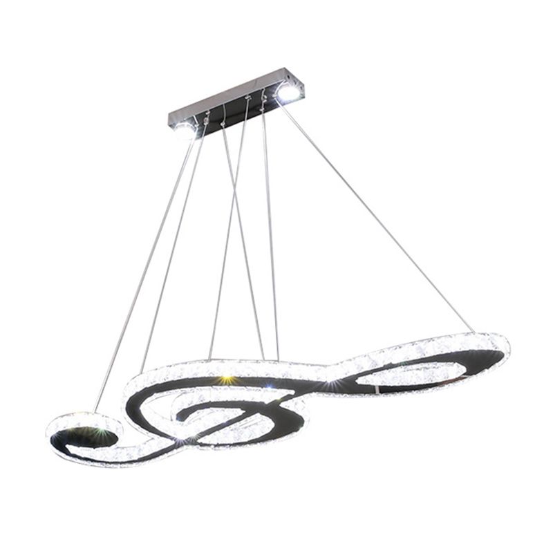 Simbolo musicale lampadario cristallo semplice acciaio inossidabile LED LED Light per il ristorante