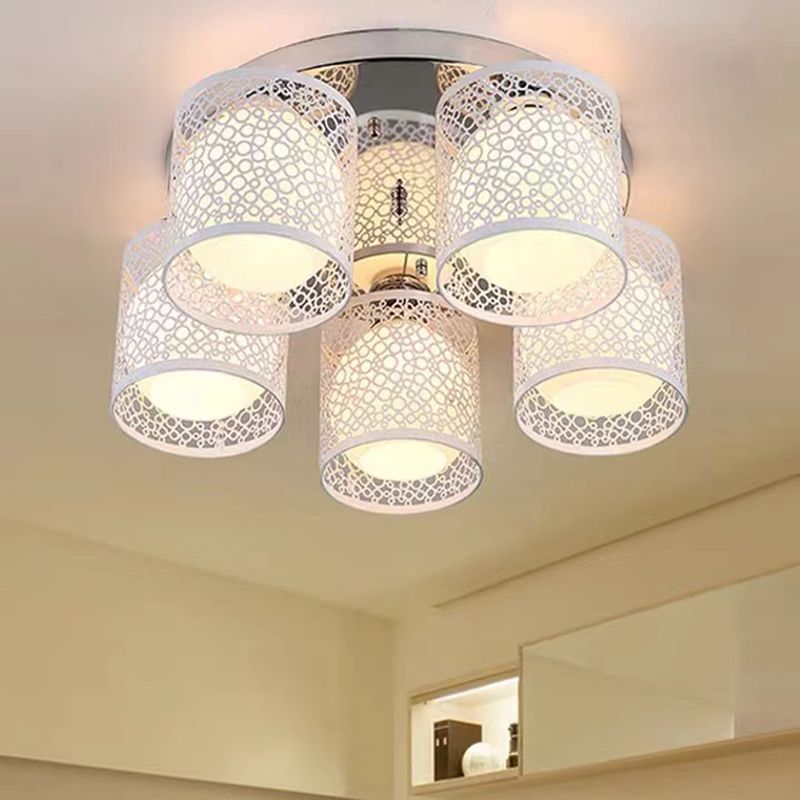 Modern Style Ball Shape Flush Mount 5-Lights Glass Ceiling Light for Bedroom
