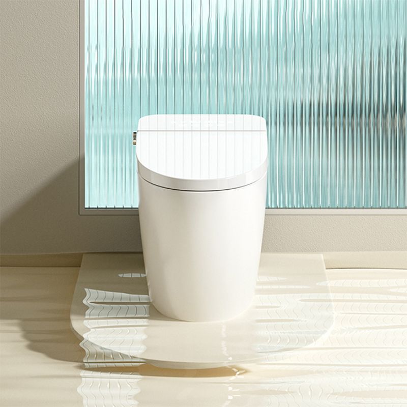 Contemporary Floor Mount Bidet Elongated Ceramic Heated Seat White Dryer