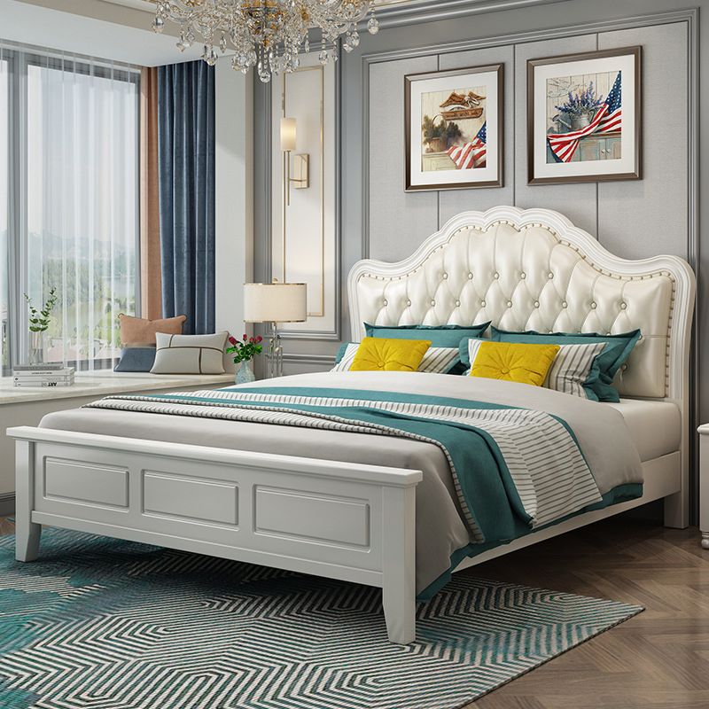 Victorian Standard Bed with Nailhead Trim and Button-tufted Headboard