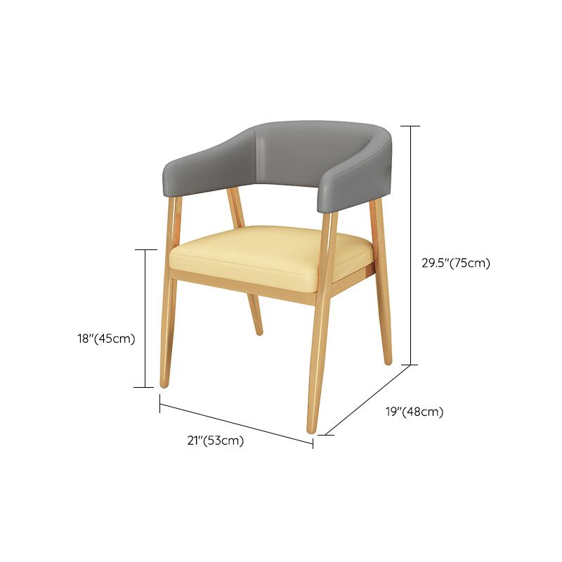 Metal Kitchen Dining Armchairs Open Back Dining Side Chairs for Indoor