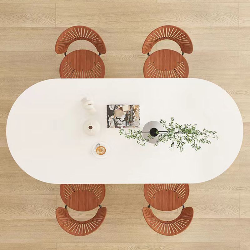 Solid Wood Dining Table White Modern Dinner Table for Dining Room