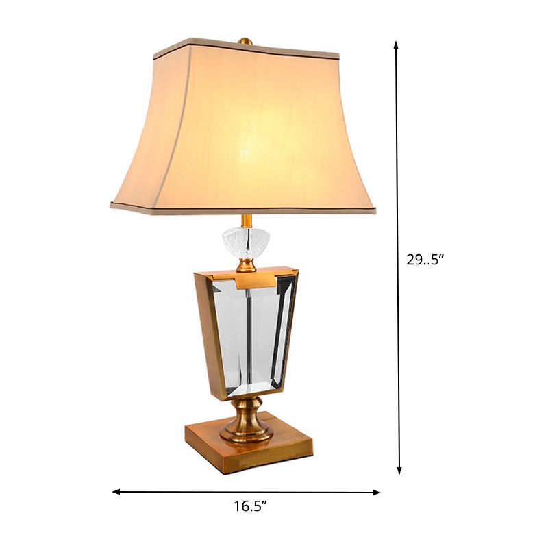 1 tête de chevet de chevet Light modernisme lampe de nuit beige avec teinte en tissu cloche