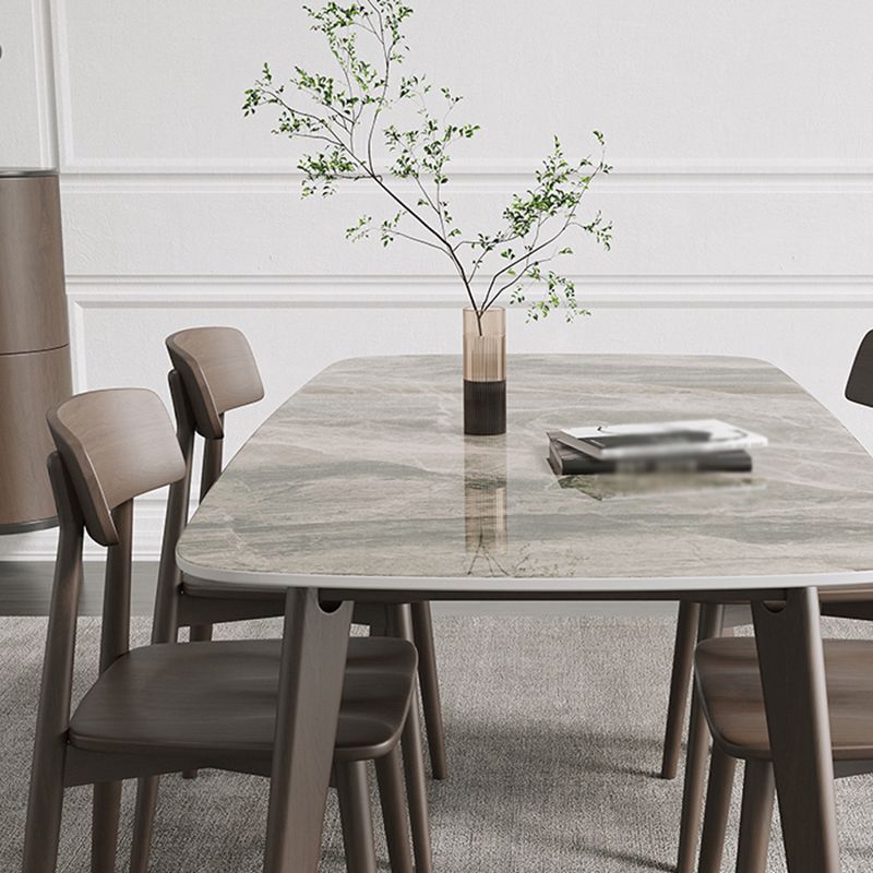 Medieval Modern Sintered Stone Dining Table Rectangle Table with 4 Legs