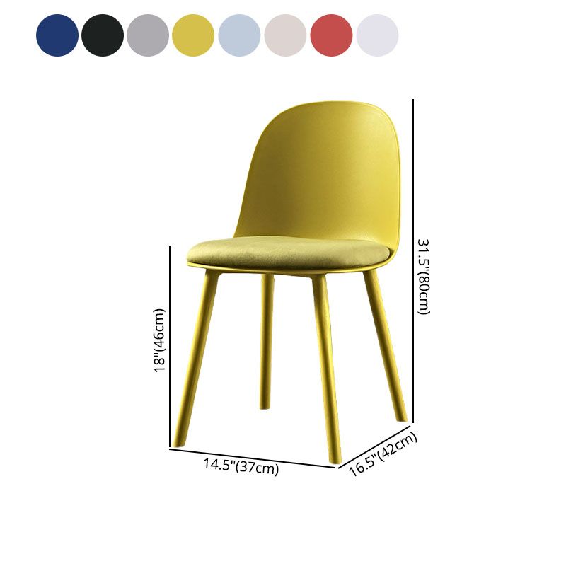 Hedendaagse stoel Dining Armloze zijstoelen met plastic benen voor keuken