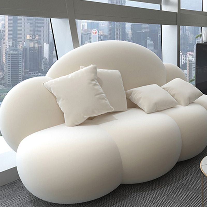 Armless Cushions Seating Standard Sofa in white for Bonus Room