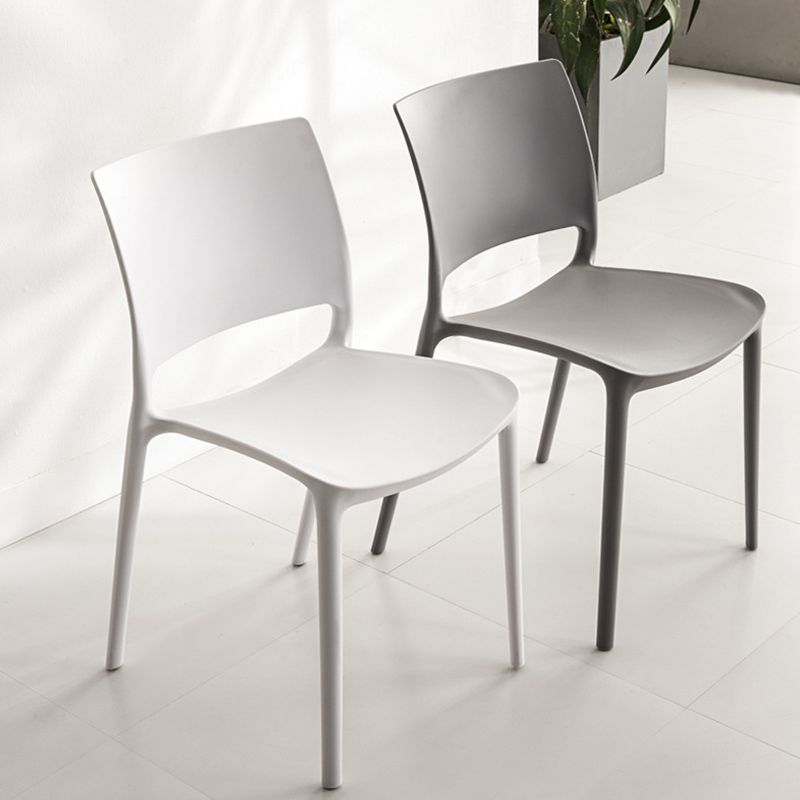 Contemporary Style Side Chair Open Back Plastic Dining Room Chair