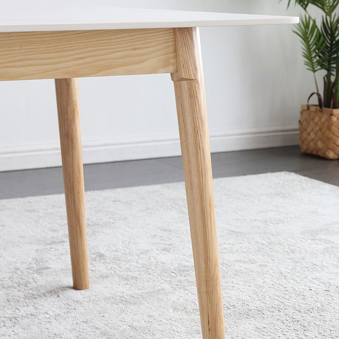 Modern Style Standard Height Table with Sintered Stone Dining Table and 4 Solid Wood Legs Base