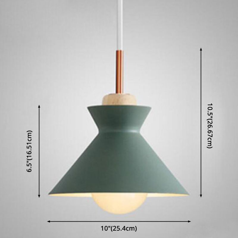 Lampada a ciondolo in legno a 1 luci in legno Nordic Modern Style Metal Restaugh Hanging Lampada