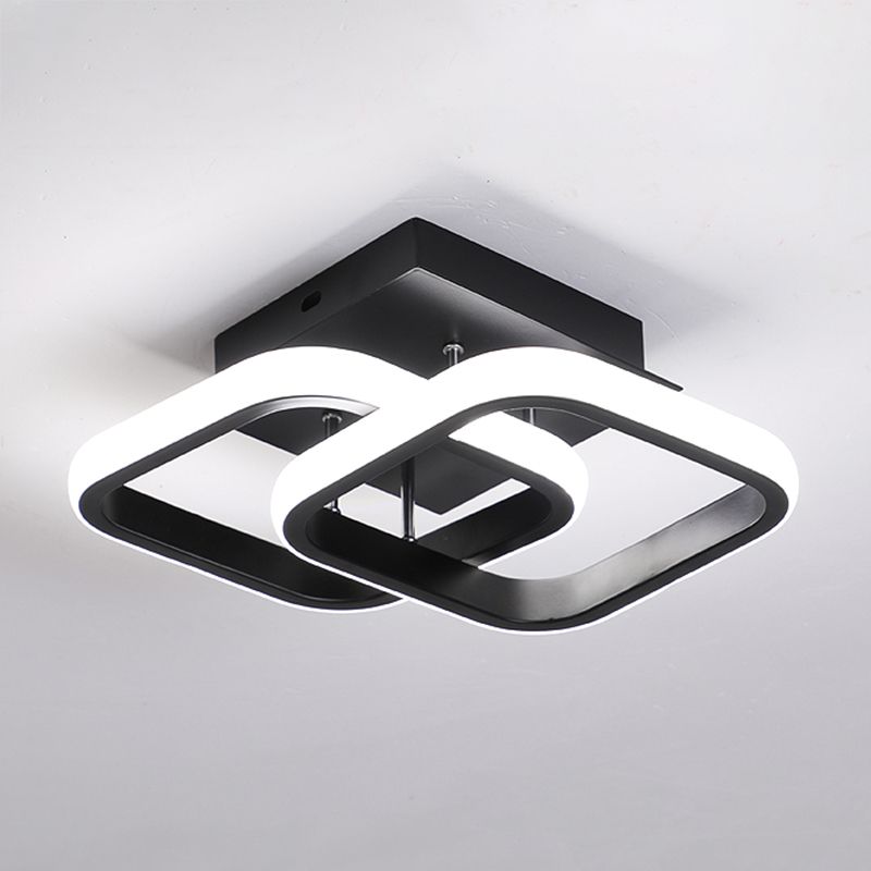 Modern Style Geometry Shade Ceiling Light Metal 2 Headed Ceiling Light for Restaurant