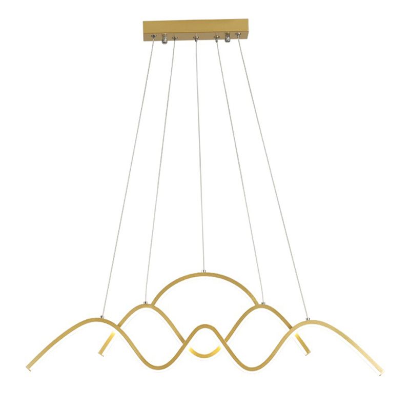 Wave Metal Suspension Pendant Light Contemporary Style LED Chandelier Lighting Fixture