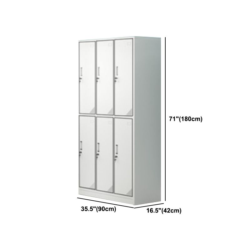 Contemporary Style Wardrobe Armoire White Color Steel Wardrobe Closet with Locks