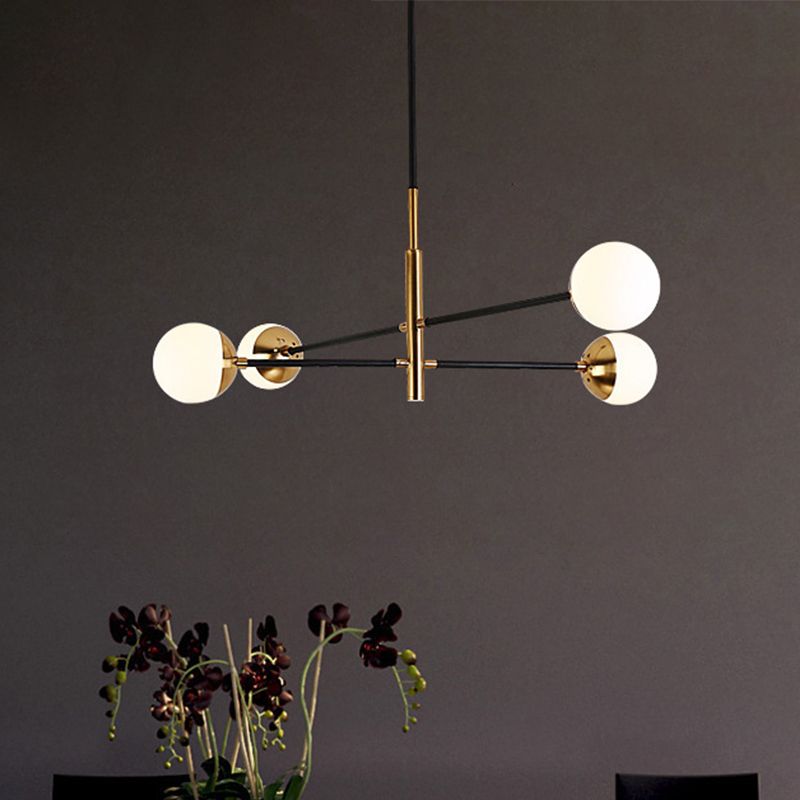 Lampadario impilato in metallo con soggiorno mOdo di vetro Luce a sospensione in stile semplice in oro