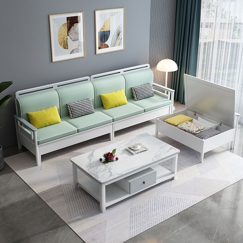 40"H Contemporary Sectional Sofa Fabric Sectional with Bostol Pillows