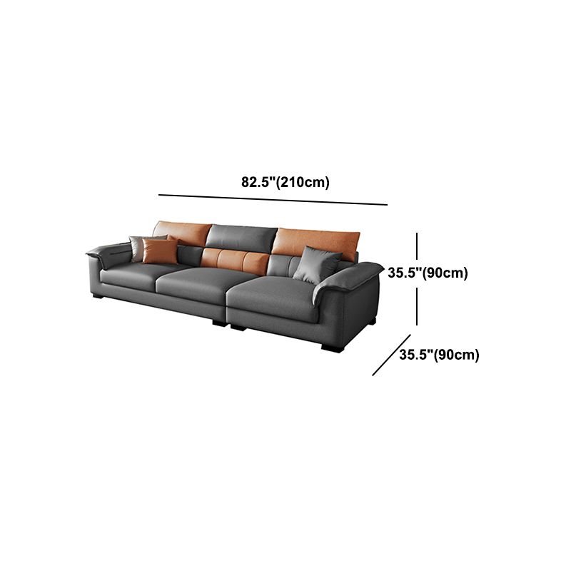 Fabric Pillow Top Arm Sectional Sofa 35.43"High Modern Cushion Back Sofa