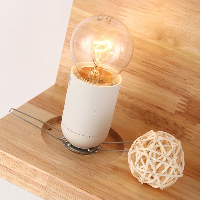 Illuminazione a parete quadrata in stile nordico lampada da parete camera da letto in legno in beige