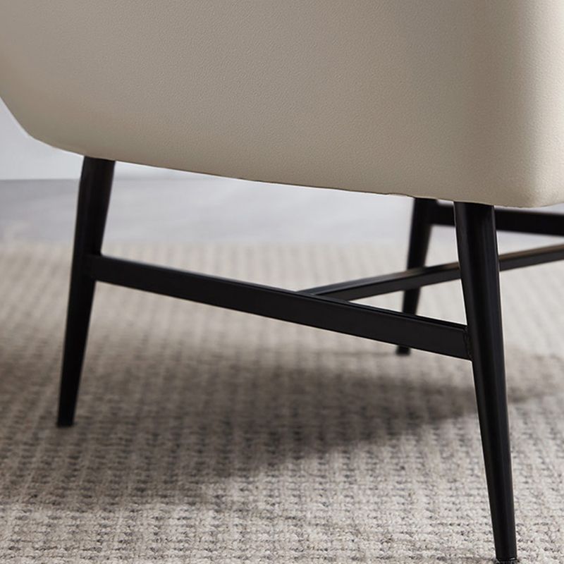 29.5" Wide Faux Leather Sewn Pillow Back Sponge Sloped Arms Barrel Chair