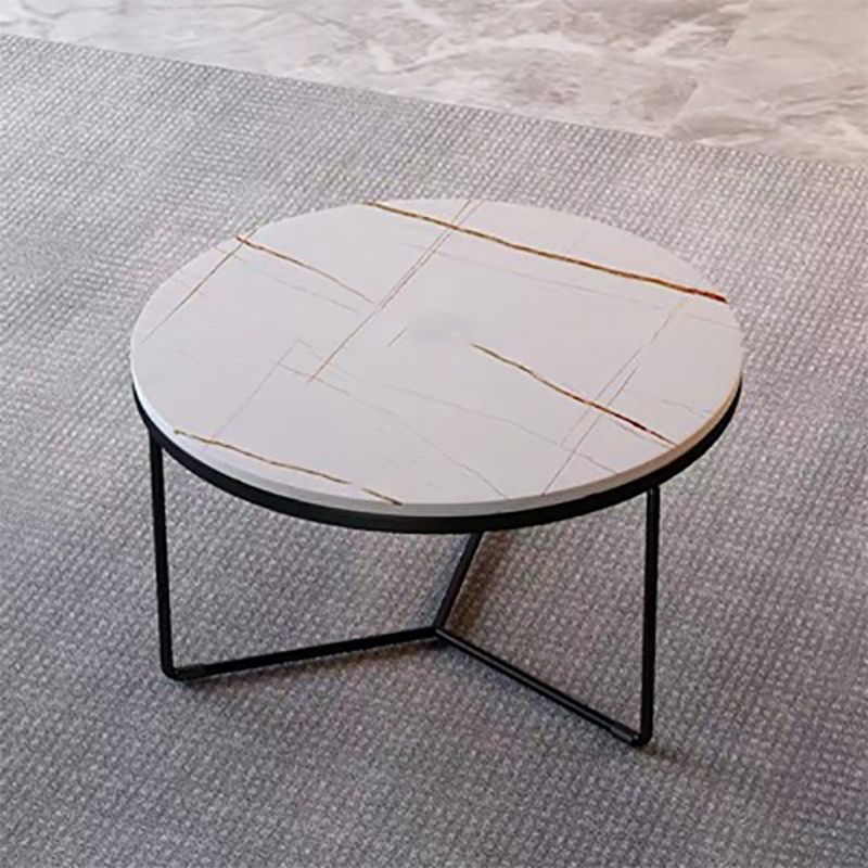 Round Slate Coffee Table Minimalist Coffee Table for Living Room