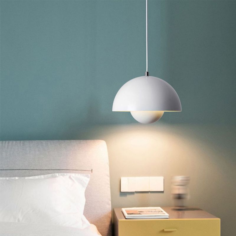 Metalen knop tint hangende lichten postmoderne stijl 1 hoofd hangende montage armatuur voor studie