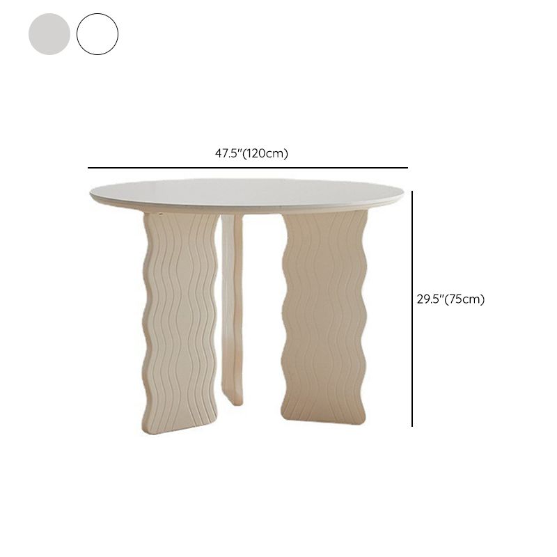 Modern Round Dining Table 3 White Legs Table for Dining Room