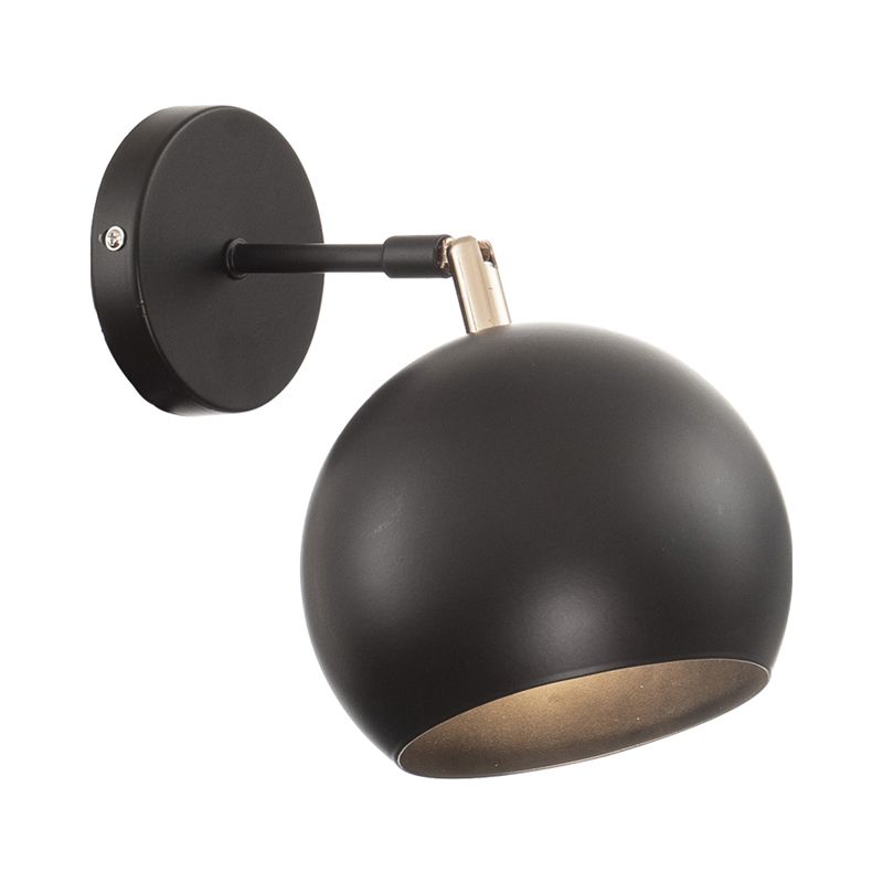 Luz de pared Metallic Global Fixture Industrial Style 1 Bulb Bulbo Dormitorio Ajustable Iluminación en negro