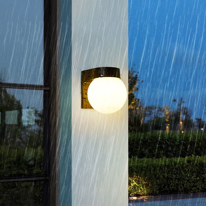 Kugelwandbeleuchtung moderner Milch weiß weißes Glas 1 leichte Leuchtenlampe für Outdoor