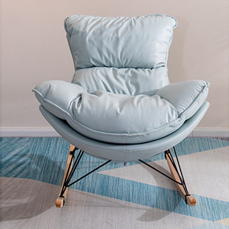 Leisure Rocking Chair Velvet Pure Color Indoor Rocker Chair with Ottoman
