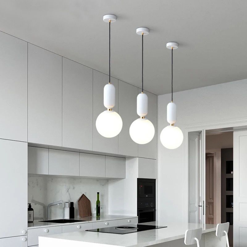 Nordische minimalistische Gla-Globus Hanging Lampe Single-Bulb Kreative Ausrufezeichen Anhänger Licht für Schlafzimmer