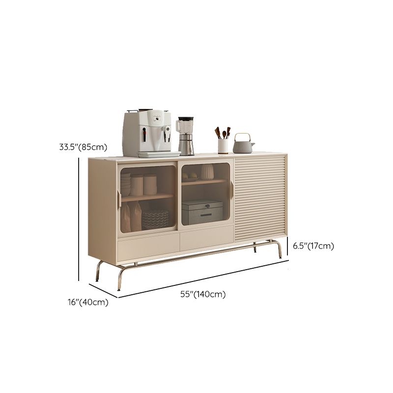 Slate Home Sideboard Glam Style Rectangular Side Board with Door