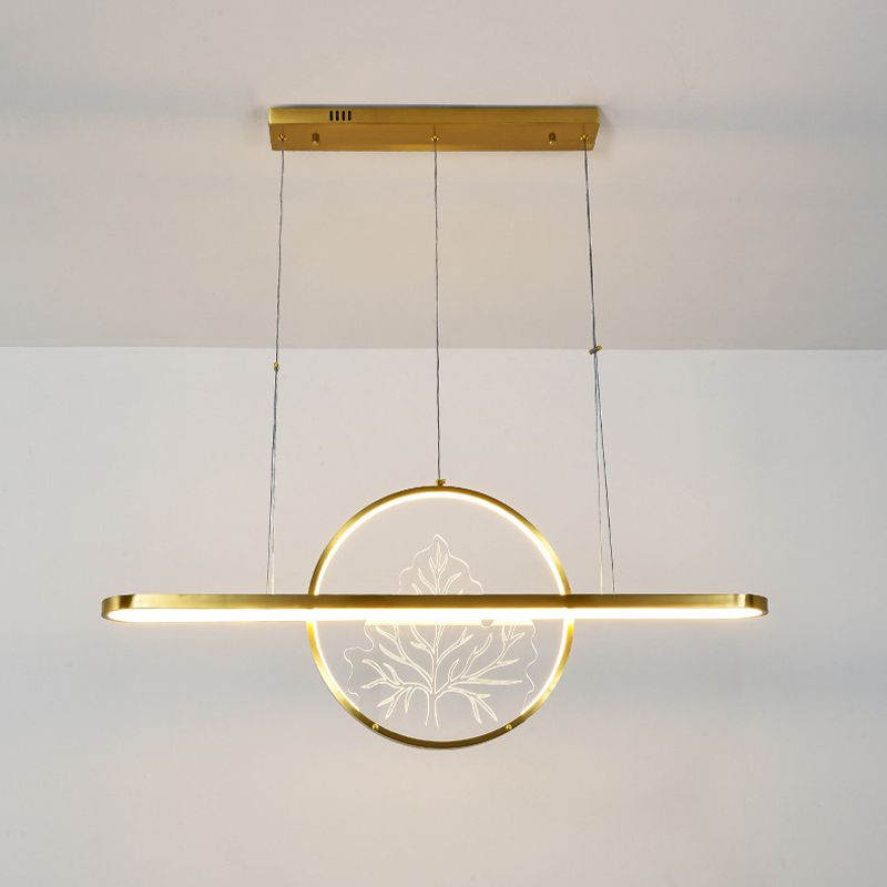 Modern Style Circle Shape Island Pendants 2 Lights Metal Pendant Lights for Dining Room