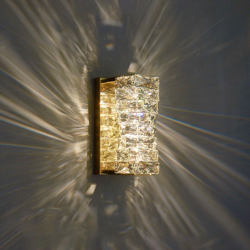 Modern Luxury LED Wall Sconce Crystal Rectangular Wall Lamp for Bedroom