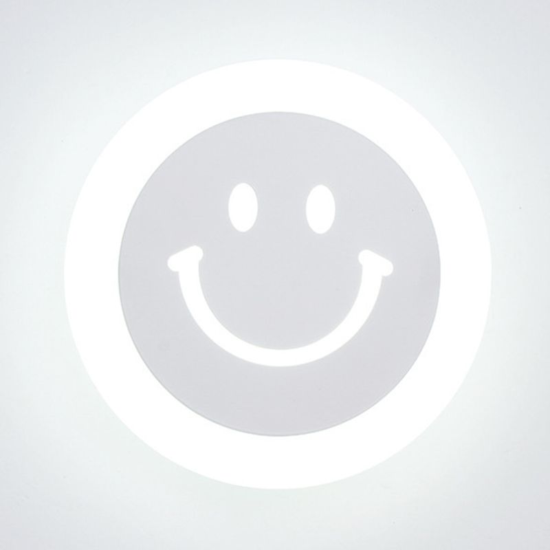Smile Face Acrylique Mur Gasque Éclairage Simplicité LED LED BLANC MUR ÉCLAIRAGE