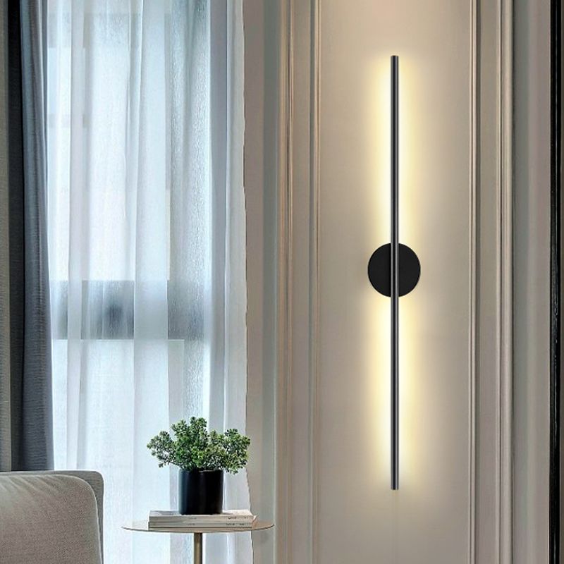 Modern Style Linear Shape Wall Sconce Metal 2 Light Wall Lighting for Living Room