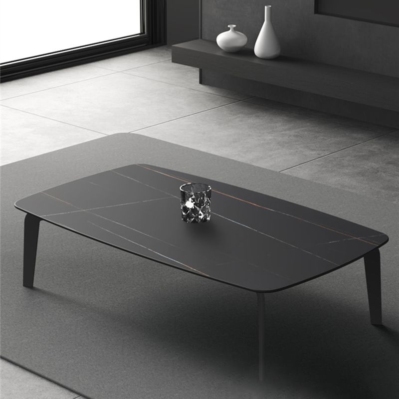 Rectangular Slate 4 Legs Coffee Table 16.5" High Stone 1 Single Cocktail Table