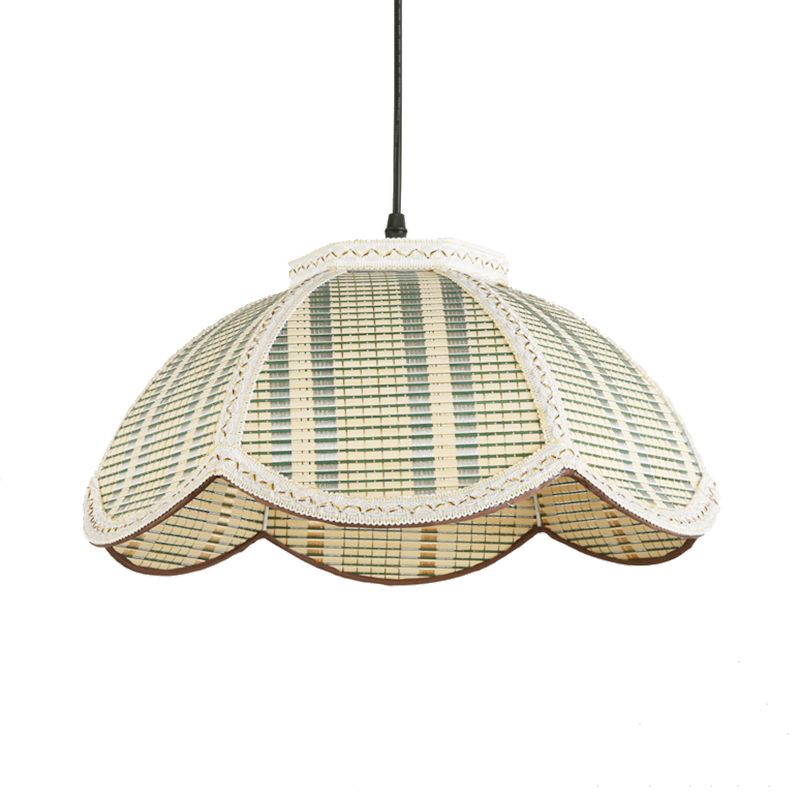 Blumenförmige hängende Leuchte chinesische Bambus 1 Hellbraun/beige Anhängerlampe für Schlafzimmer Balkon
