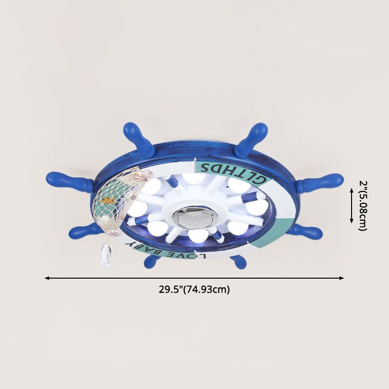 Éclairage encastré à gouvernail en métal, plafonnier LED bleu de Style méditerranéen