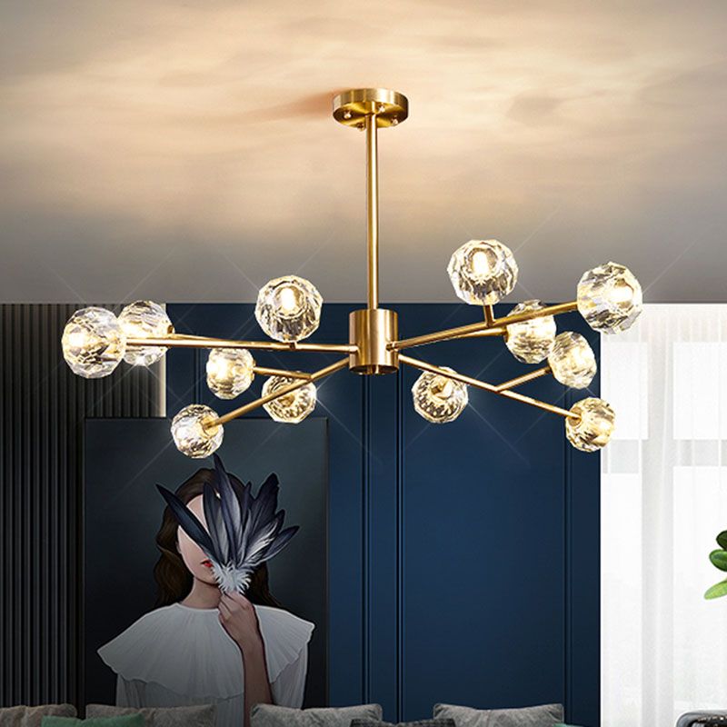 Lumo a pendolo Starburst Light Minimalist Metal soggiorno Lampada Lamdale con tonalità di bolle in oro