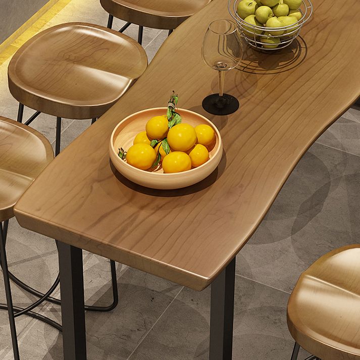 Luxury Rectangle Solid Wood Bar Table Set 1/9 Pieces Counter Table with Backless Stools