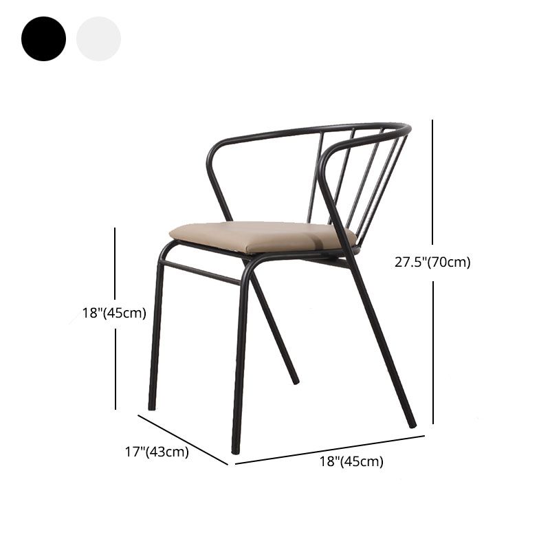Contemporary Chairs Dining Arm Windsor Back Side Chairs with Metal Legs for Kitchen