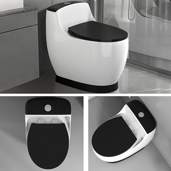 Modern Floor Mount Toilet Bowl Siphon Jet Toilet with Seat for Bathroom