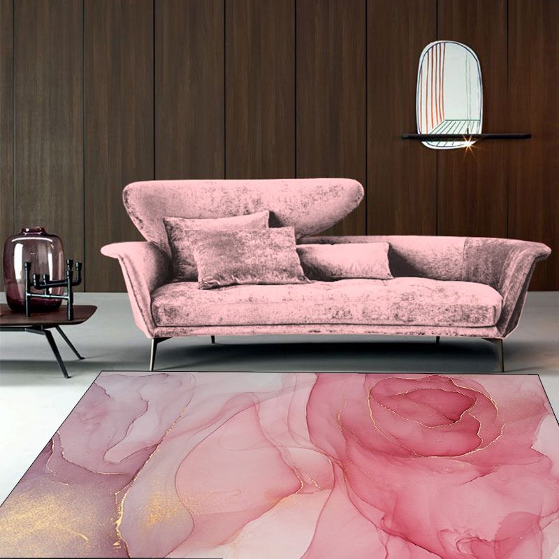 Casual Multi Color Bloementapijt Synthetisch Comfort Binnentapijt Huisdiervriendelijk Machinewasbaar Tapijt voor de woonkamer