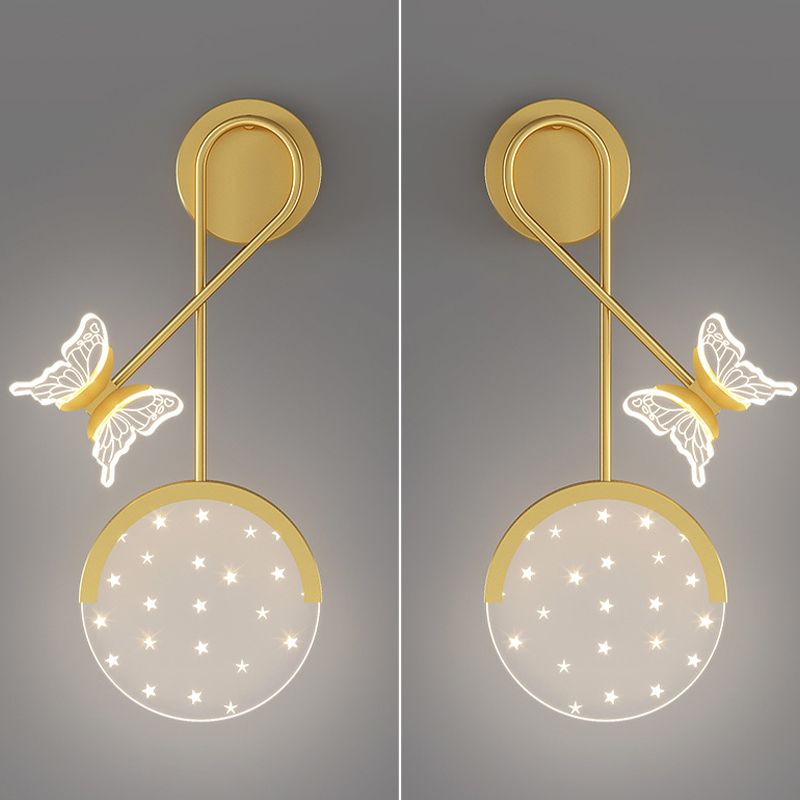Pink / Gold 2 - Light LED Wall Flush Mount Acrylic Modern Wall Lighting Fixture