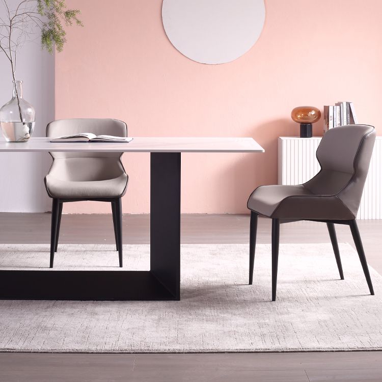 Moderne indoor-outdoor eetkamer fauteuils gestoffeerde linnen stof dineren metalen stoel