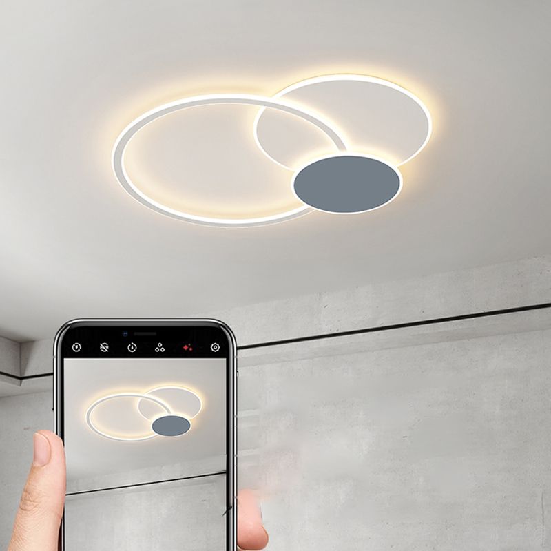 Luminaires encastrés modernes en métal blanc avec abat-jour en silicone