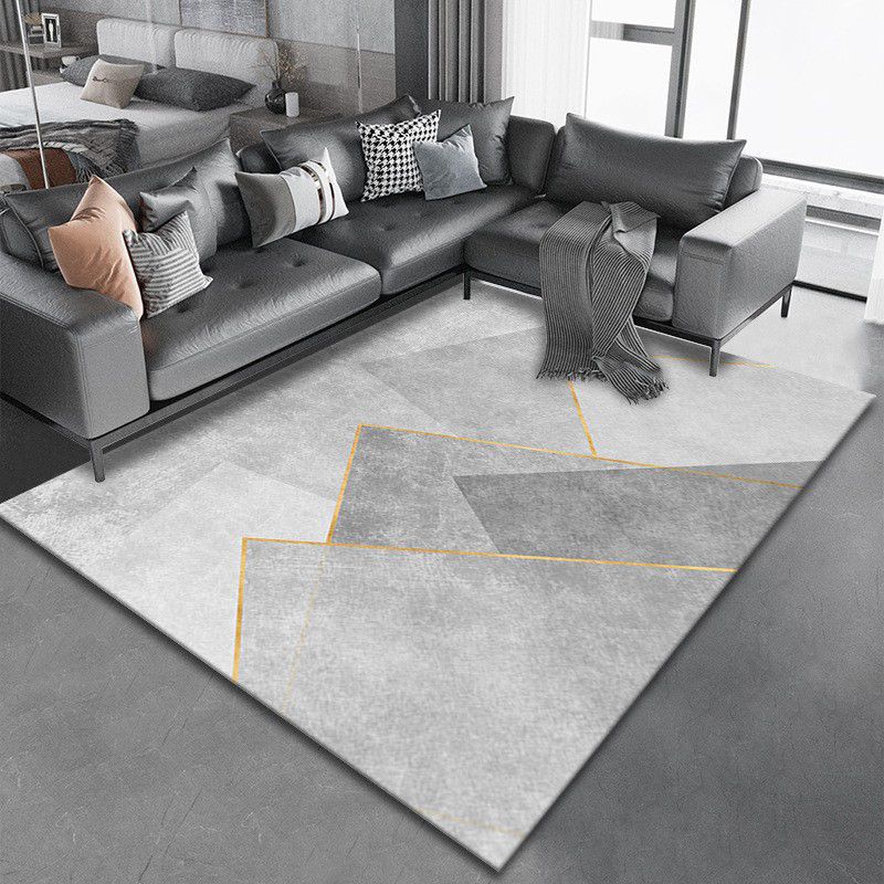 Beige Abstract Color Lump Rug Polyetser Modern Rug Stain Resistant Rug for Living Room